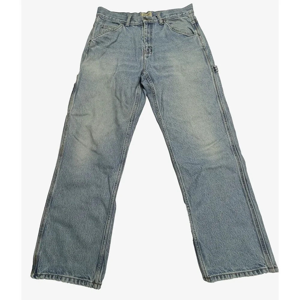 CE Schmidt Workwear Carpenter Pants Men's 34x32 Denim Blue Jeans Utility Loop